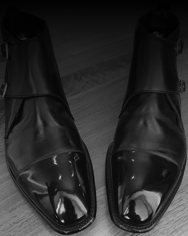 Highly polished shoes using shoeshine technique in London